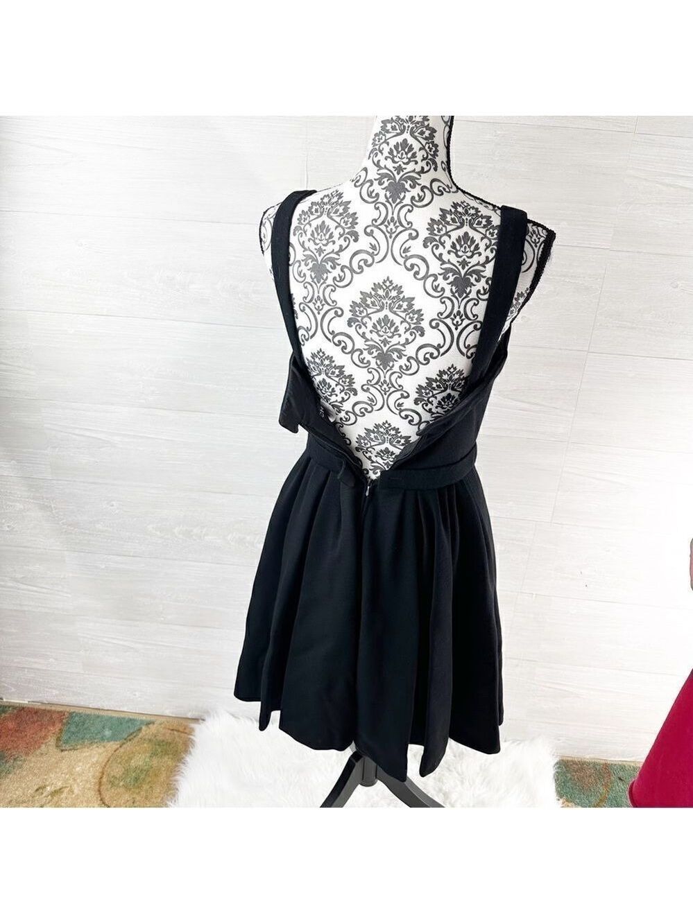 Chanel Pleated Fit & Flare Wool Knee Length Dress - Picture 9 of 14